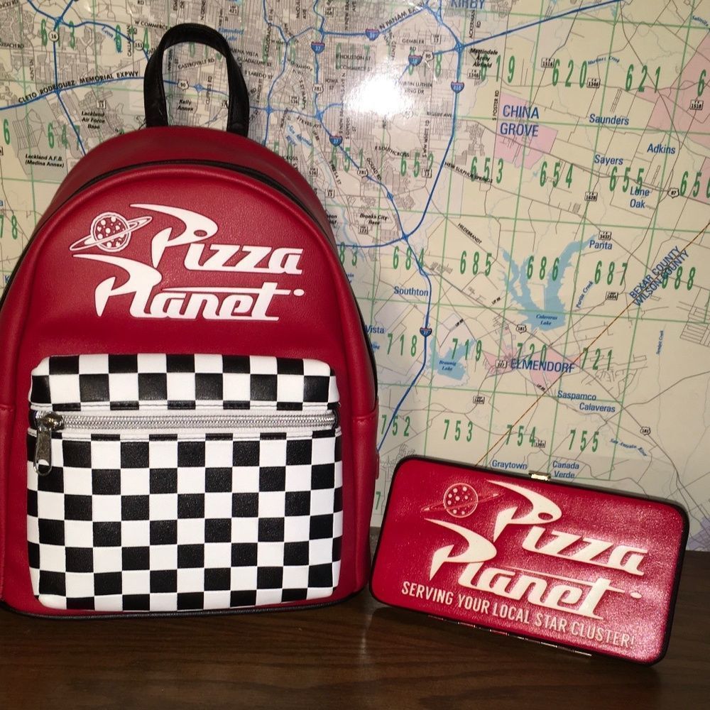 Loungefly pizza planet set loungefly backpack and exclusive